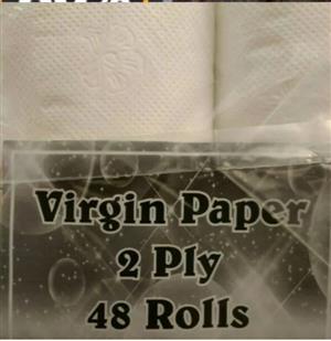 Toilet paper, virgin, 2ply, 48pack