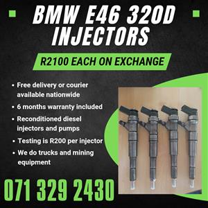 BMW E46 320D INJECTORS FOR SALE WITH WARRANTY 