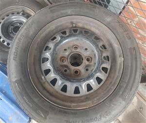 155  70R 13 full set of tyres and steel rims available.
