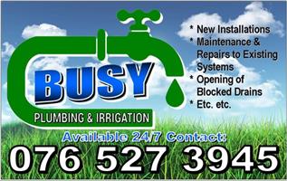 Unblocking of blocked drains.