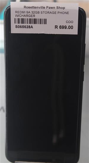 REDMI 9A 32GB STORAGE PHONE W/CHARGER S065628A