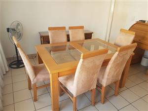 Dining Room Suite Oak Table 6 Chairs Suede Junk Mail