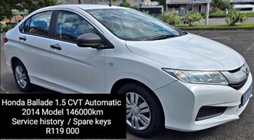 2014 Honda Ballade 1.5cvt auto