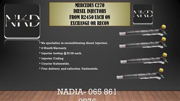 DIESEL INJECTORS FOR SALE FOR MERCEDES C270 DELPHI OR RECON