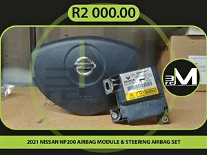 2021 NISSAN NP200 AIRBAG MODULE & STEERING AIRBAG SET