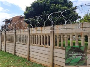 Razor wire security installations