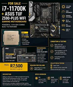 Intel Core i7-11700K + ASUS TUF Gaming Z590-Plus WiFi Combo
