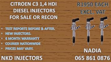 CITROEN C3 1,4 HDI DIESEL INJECTORS FOR SALE NEW OR RECON