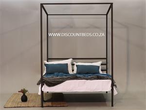 FOUR POSTER BED STEEL, NEW.