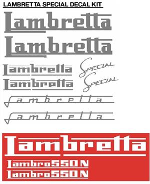 Lambretta decals stickers vinyl cut graphics sets