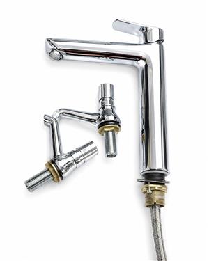 Modern Chrome Basin Mixer Tap (With Flexi Hose)