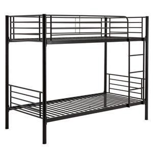 Roma Single over Metal Bunk Bed with Ladder - Black