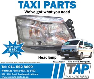 Nissan NV350 HEADLAMP- quality used spares for your Impendulo minibus Taxi on sale at Taxi Auto Parts - TAP