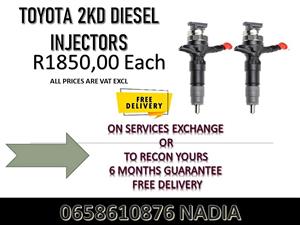 TOYOTA 2KD DIESEL INJECTORS ON SERVICE EXCHANGE OR TO RECON