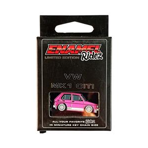 VW Mk1 Citi Pink - Die-Cast Enamel Keychain
