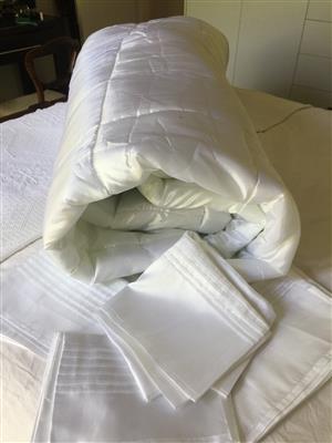 DOUBLE BED SILK COMFORTER + MATCHING PILLOW CASES 