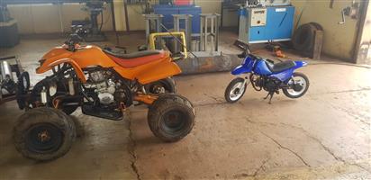 200cc Quad & 50cc motorbike for sale 