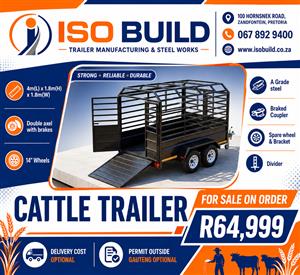 4m Cattle Trailer for sale on order