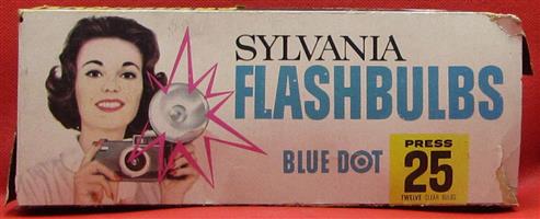 Sylvania Blue Dot Flashbulbs Press 25 Clear Bulbs - Box of 6 unused bulbs
