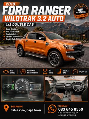 2018 Ford Ranger Wildtrak 3.2 Auto 4x2