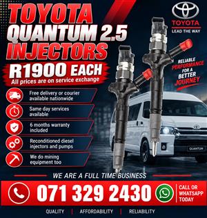 TOYOTA QUANTUM INJECTORS FOR SALE WITH WARRANTY 
