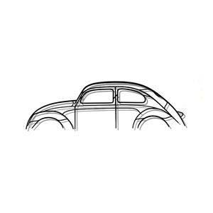 Steel Silhouette Wall Art - VW Beetle 1200X425X2MM