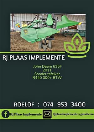 John deere 635F tafel