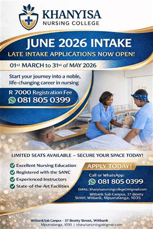 Khanyisa Nursing College Late Applications Now Open 