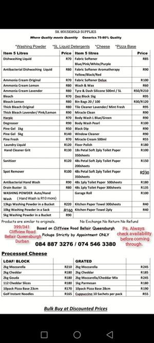 5L Liquid Detergents
074 546 3380