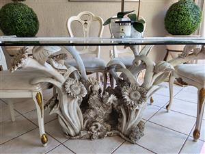 Glass top dining room table