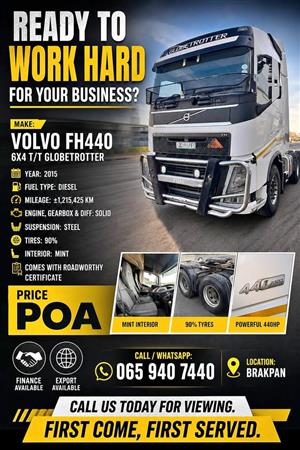 Volvo FH440 6x4 T/T Globetrotter  2015 Model