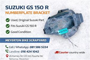 Suzuki GS 150 R number plate bracket.   Meyerton Bike Scrapyard. New and secondhand spares. 