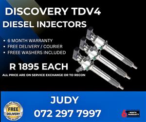 Discovery TDV4 Diesel Injectors for sale on service exchange or to recon
