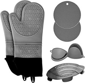 Heat Resistant Silicone Oven Gloves Mitts 7PCs
