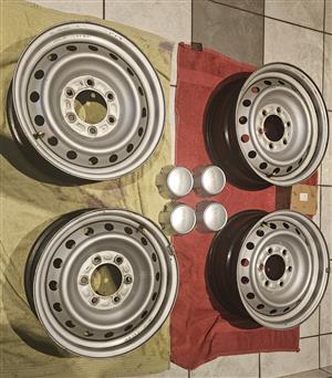 Isuzu 16” Steel Rims (6 Hole) with Centre Caps – Full Set