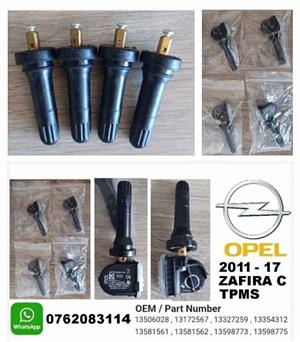 Opel Zafira C TPMS tyre pressure monitor sensors and valve stems