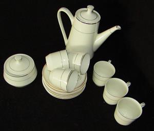 Vintage Gilded BudLet Fine Ivory China Coffee Set