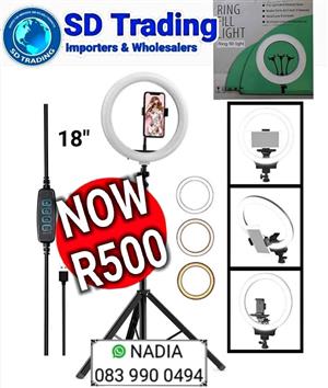 Ring Fill Light with Tripod Stand 18"