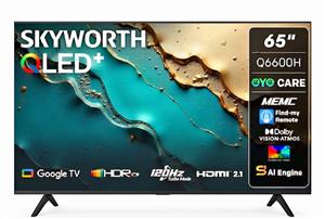 Skyworth 65" Q6600H 4K QLED Google Smart TV with Eye Care, 120Hz, New with 2yr warranty