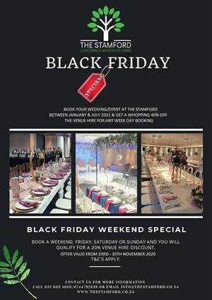 BLACK FRIDAY SPECIALS NOW  AT THE STAMFORD CONFERENCE AND EVENTS VENUE  