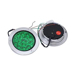 Universal 4″ Green LED Truck Light with Chrome Trim (Pair)