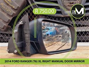 2014 FORD RANGER (T6) XL RIGHT MANUAL DOOR MIRROR