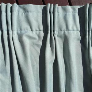 Pure Cotton curtains.  Colour: duckegg. Custom made. 290cmx224cm. 2 drops.