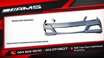 New Mercedes W204 Facelift Front Bumper with Washer Holes