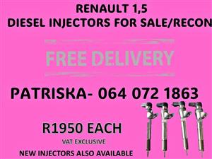 Renault 1,5 diesel injectors for sale on recon or new 