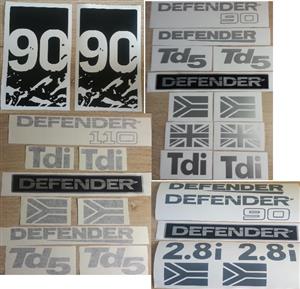 Land Rover 90 Defender decals stickers  vinyl cut graphics sets