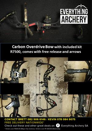Bowtech Carbon Overdrive Compound Bow with kit
