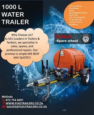 1000L Plastic Water mobile tank trailer 