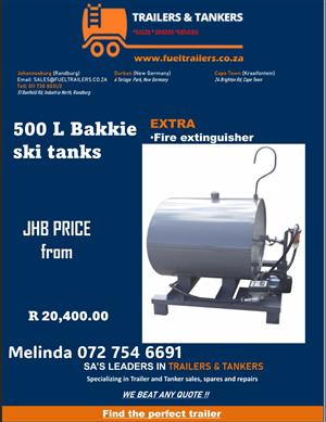 500L Mild Steel Mobile Tank Trailer