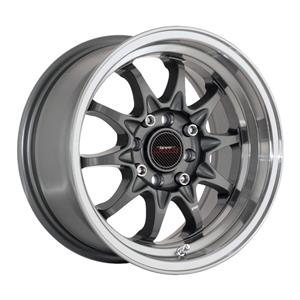 14″ A-Line Fuse 4/100 & 4/114 Gunmetal Machine Lip Alloy Wheels